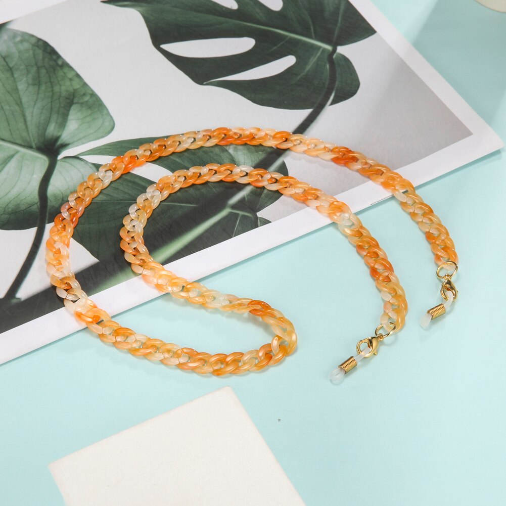 Skyrim – chaîne acrylique pour lunettes de soleil, porte-cordon, sangle de cou, pour femmes et hommes: Orange - gold