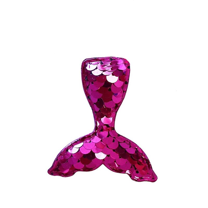 reversible Sequin Padded Mermaid TAILS,Changeable accessories for Baby Girl mermaid applique: fuchsia