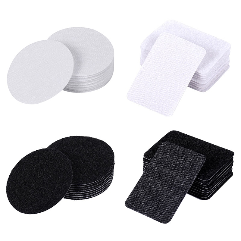 10pcs Non-slip Velcro Sofa Cushion Rug Mat Seat Cushion Fixed Stickers Round Double-sided Seamless Patch Household Items