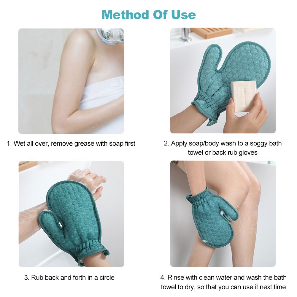Badhanddoek Handschoenen Set Lange Strip Dubbelzijdig Pull Back Strip Volwassen Wrijven Terug Badhanddoek Bad Benodigdheden Badkamer ceaning Levert
