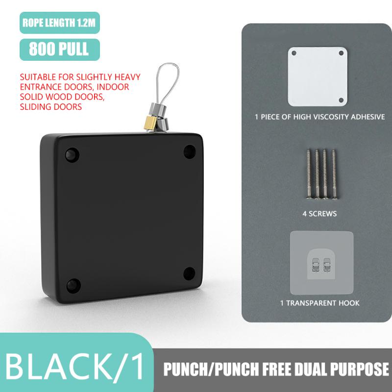Cierrapuertas automático para puerta corredera sin perforaciones, mejoras para el hogar, cierre de puerta automático multifuncional, Sensor automático: Beige
