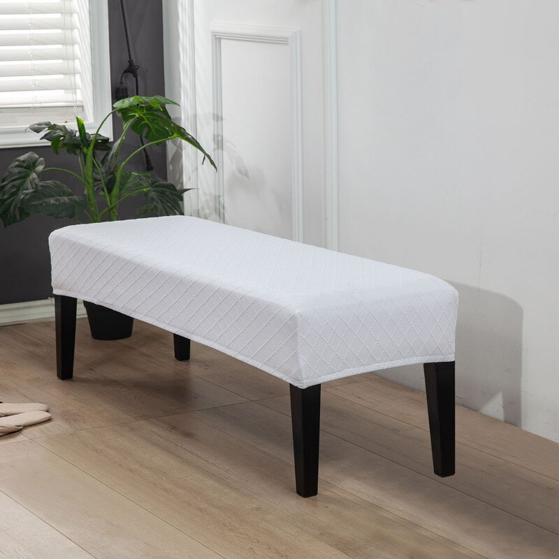 Coprigambe lungo Jacquard universale coprigambe per pianoforte in Spandex elasticizzato coprigambe per poggiapiedi rettangolari in tinta unita tutto-compreso: bianca copertina