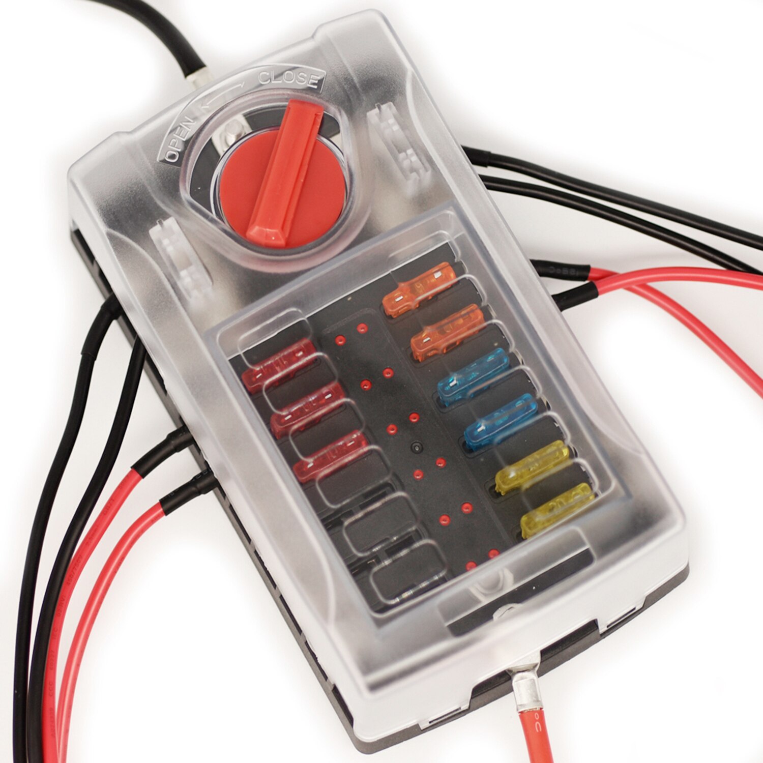 12 WAY Fuse Box with screw Blade Fuses Holder Block Car Fuses Universal Fittment Portable Car Fuse Box fuse clip screw