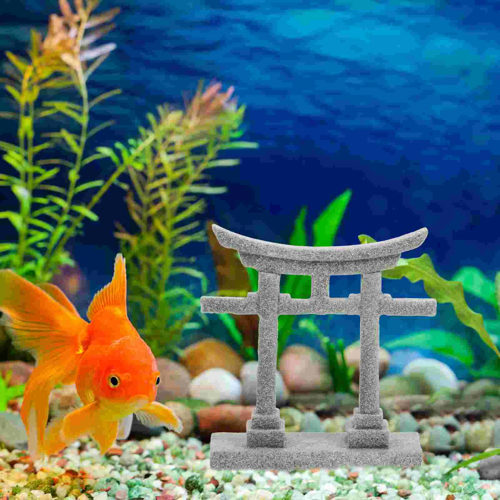 S/L Aquarium Decor Japanse Torii Poort Miniatuur Ornament Aquarium Tuin Heiligdom Shinto Landschap Zandsteen Micro Decoratie
