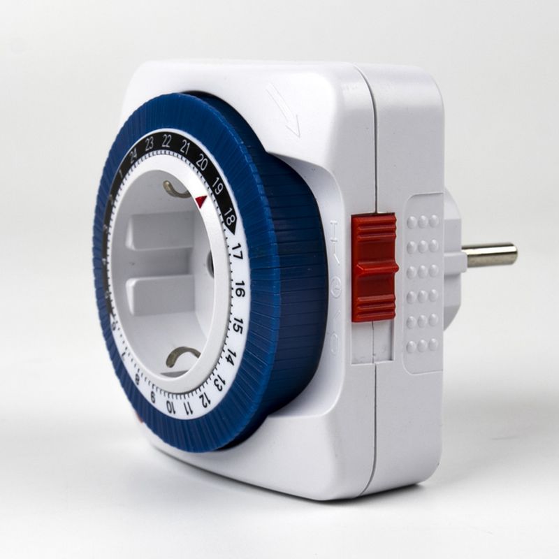 24 Uur Timer Socket Mechanische Programma Timer Schakelaar Socket 230V Stopcontact Protector Energie Saveing (Eu Plug)
