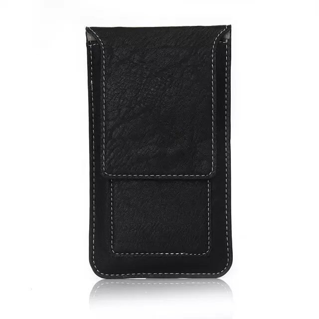 Fulaikate multifunctionele heuptas voor iphone 6 7 plus hoesje 5.5 inch universele holster voor note 4 note 3 etui met kaartvak: Zwart
