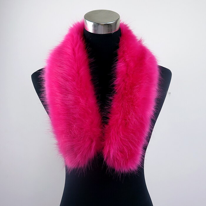 Bufanda de piel sintética de mapache, chal largo de piel, cuello de piel sintética, color rosa, chal de piel unisex para invierno: rose