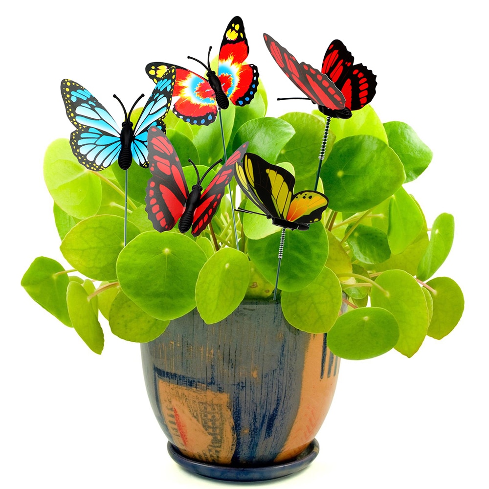 5 Pcs/Bunch of Butterflies Garden Yard Planter Colorful Whimsical Butterfly Stakes Decoracion Outdoor Decor Flower Pots