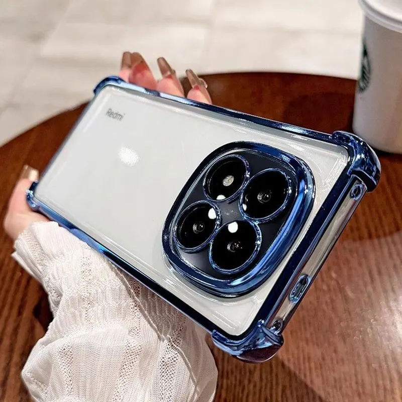 RedmiNote14 pro 5G Case Luxury Shockproof Armor TPU Cover For Xiaomi Redmi Note 14 pro plus 14C 13C Phone Cases Note14pro Fundas: ABS / Blue
