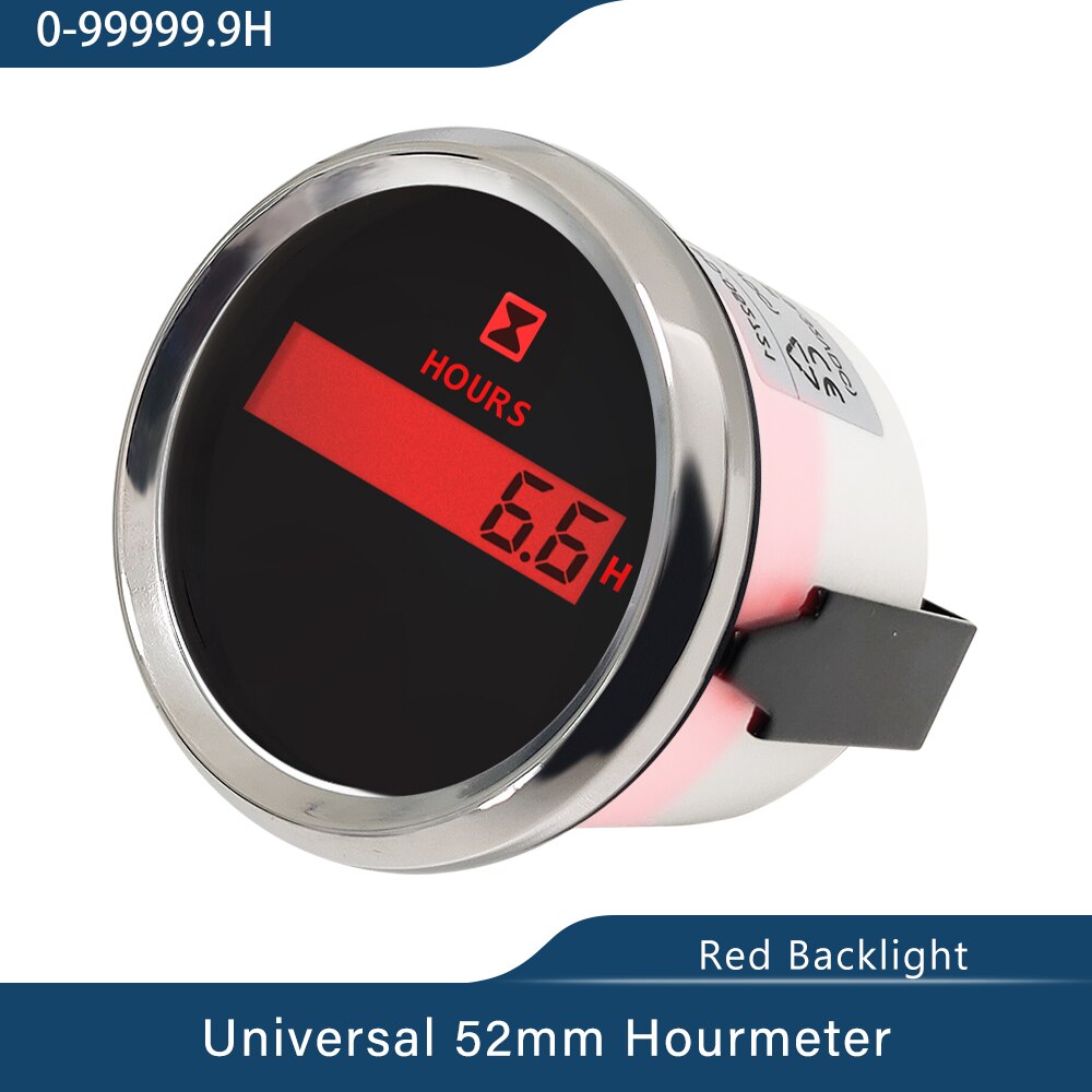 LCD Display Waterdicht 2 "Digitale Urenteller voor Bike Motorcycle ATV Auto Boot Met Rode Backlight 9- 32 V