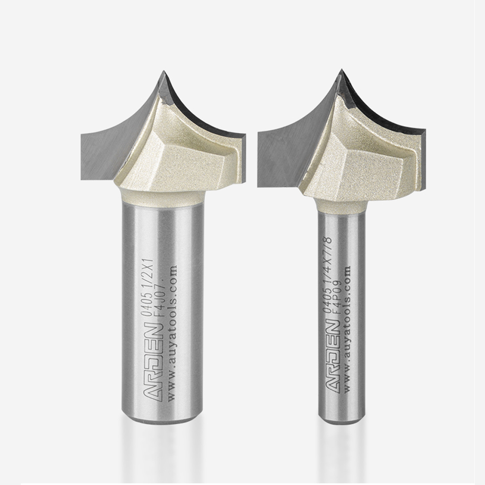 Punta de corte de punta dorada, herramienta de tallado de carburo, punta afilada para carpintería, fresa de borde de arco, broca enrutadora de grabado MDF