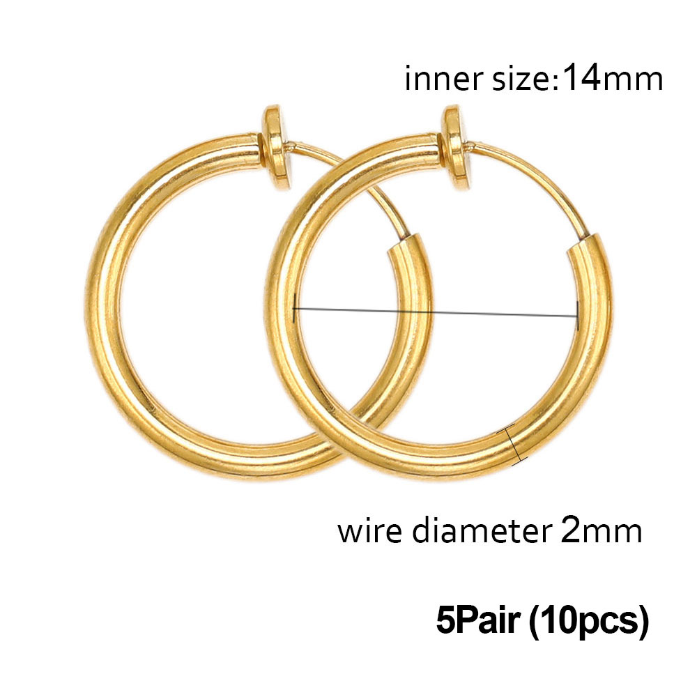 1-5 pares de aros de Clip de acero inoxidable sin agujeros para las orejas sin pendiente de perforación para pendiente de Clip sin perforación fabricación de joyas: Chapado en zinc azul