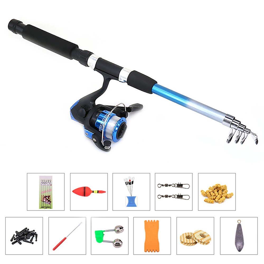 Fishing Reel Rod Combo Set Fishing Pole Spinning Reel Set with Fishing Accessories: Default Title
