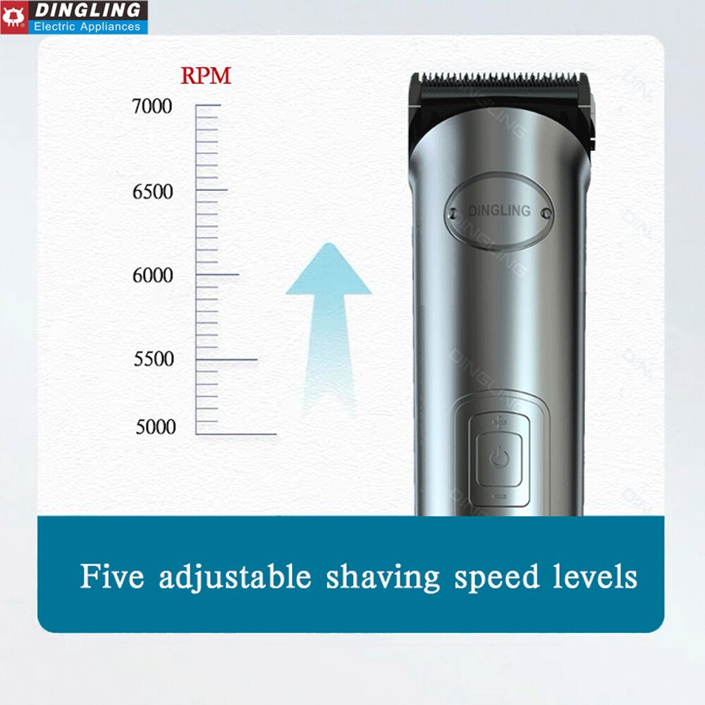 DingLing RF-696 LCD Hair Clipper Electric Hair Trimmer Beard Barber Adjustable Hair Cutting Machine