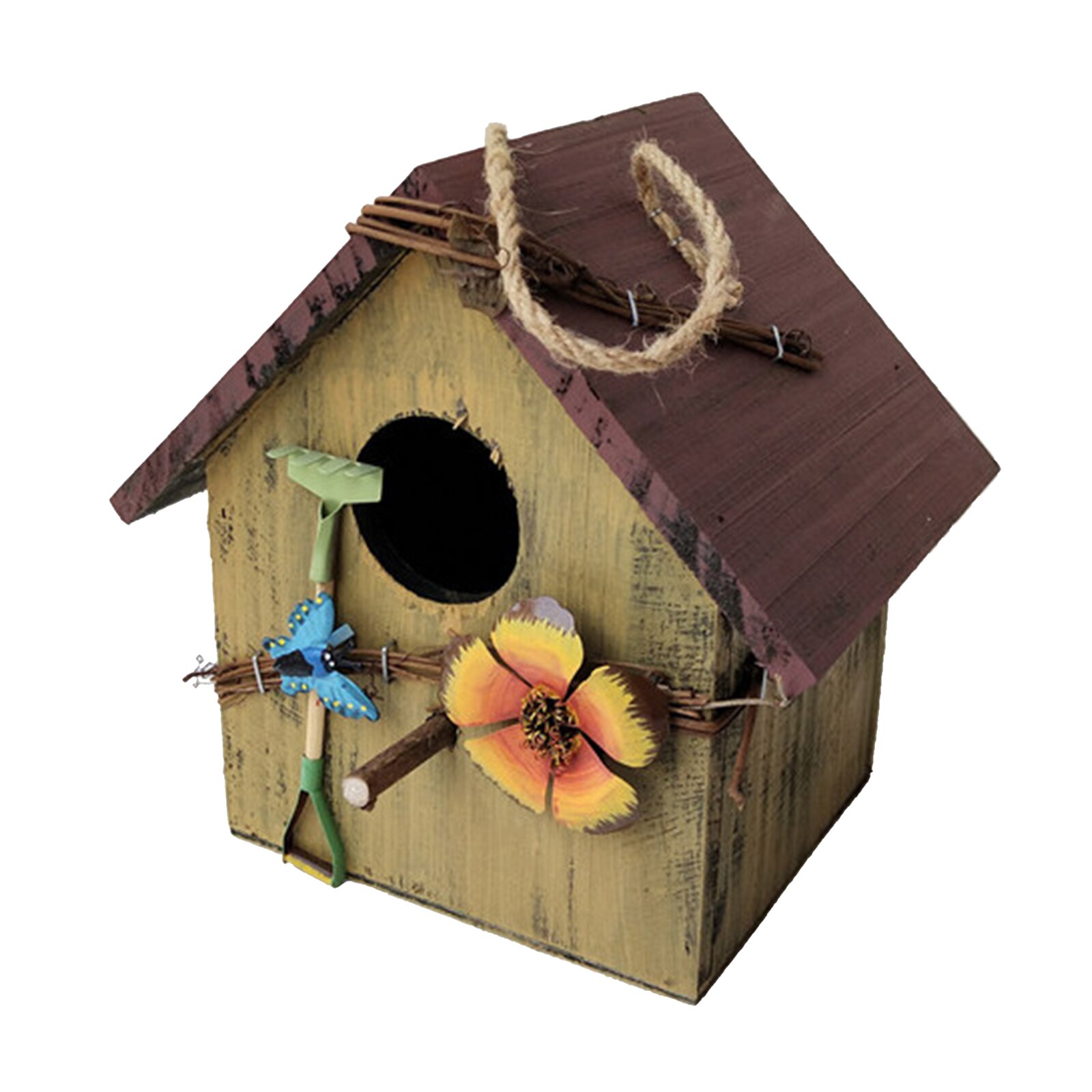 Mini Bird House Outdoor Patio Pastoral Courtyard Decorative Birdhouses