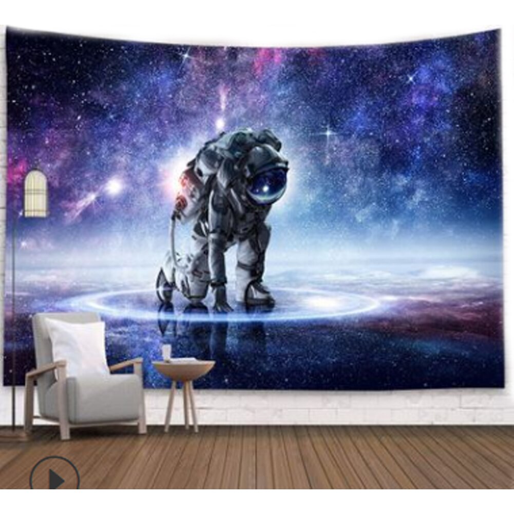 Tapiz de Tela con estampado de astronauta, manta de pared de galaxia psicodélica, Nasas espaciales, , decoración Bohemia: C