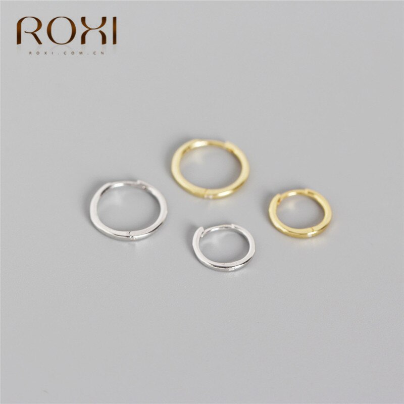 ROXI 925 Sterling Silver Simple Ear Bone Hoop Earrings for Women Small Round Circle Earrings Hoops Small Loop Earrings Jewelry