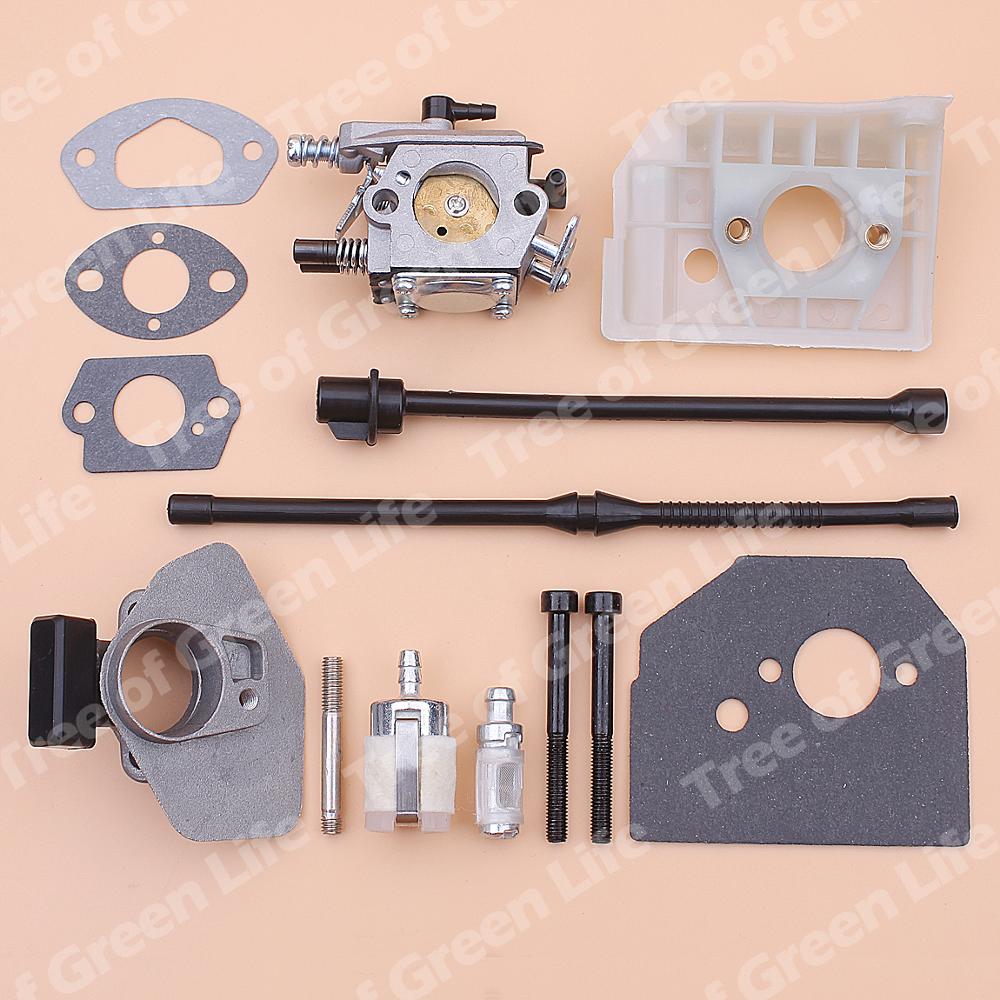 Carburetor Carb For Chinese Chainsaw 4500 5200 5800 45cc 52cc 58cc Fuel Oil Filter Line Gasket Bolt Adaptor Bracket Kit