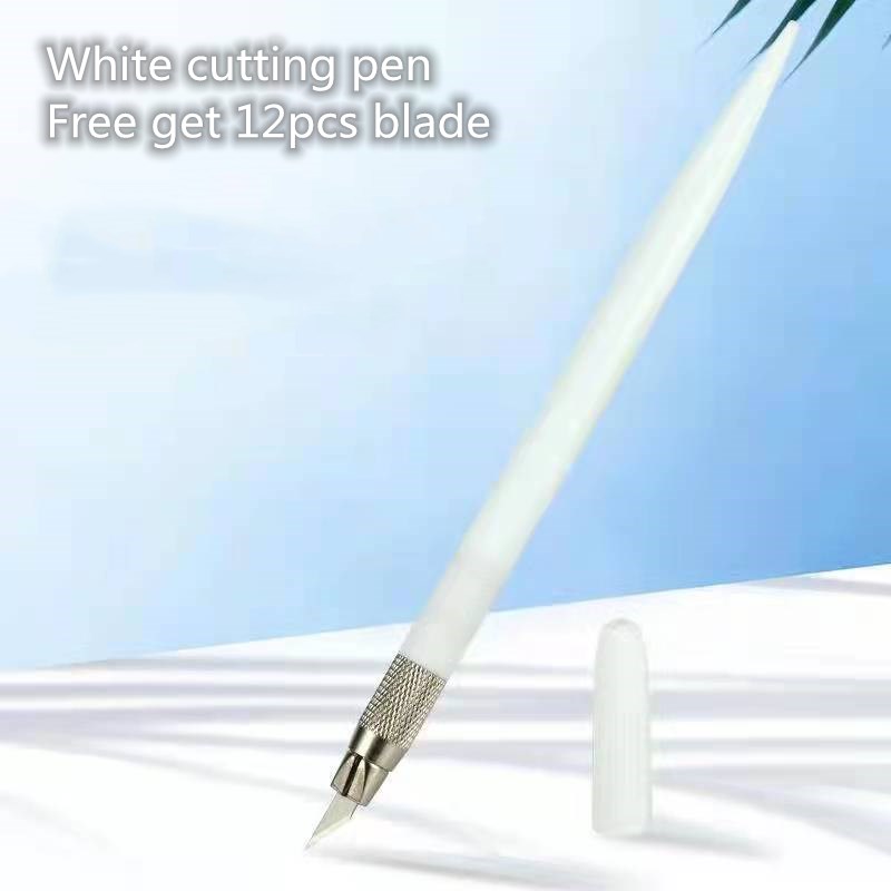 6 colors cutting pen knife cutting paper knife art utility knife express box knife paper cutter art carving knife handmade: white