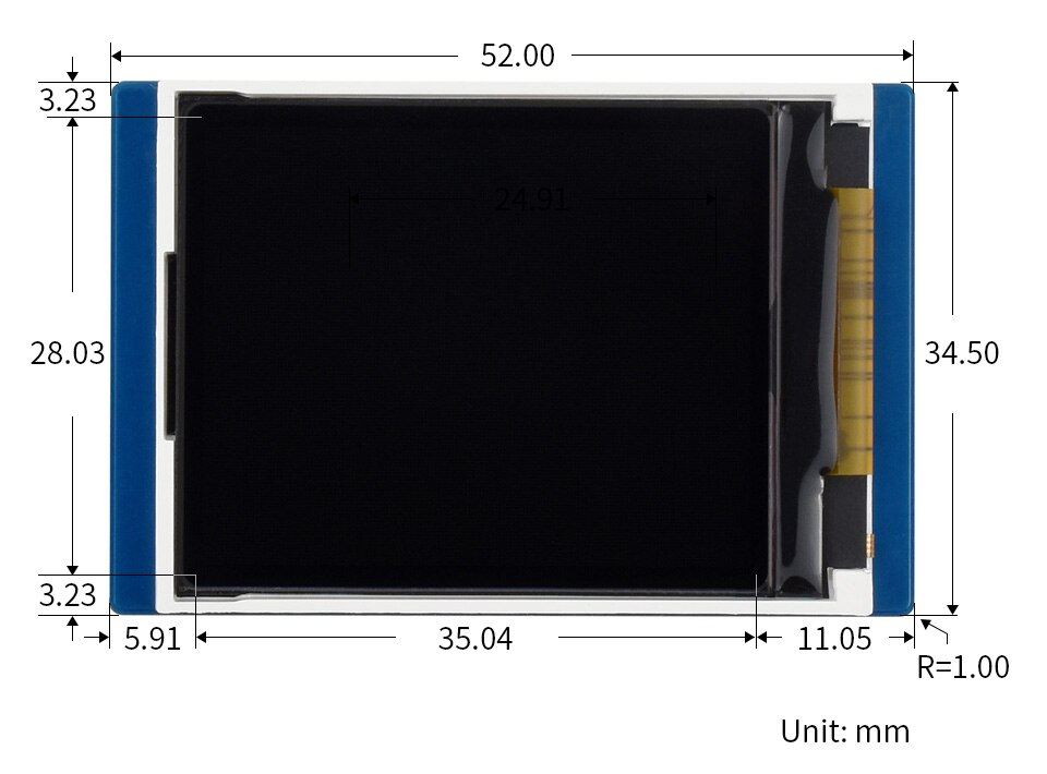 1.8Inch Lcd Display Module Voor Raspberry Pi Pico, 65K Kleuren, 160 × 128, Spi
