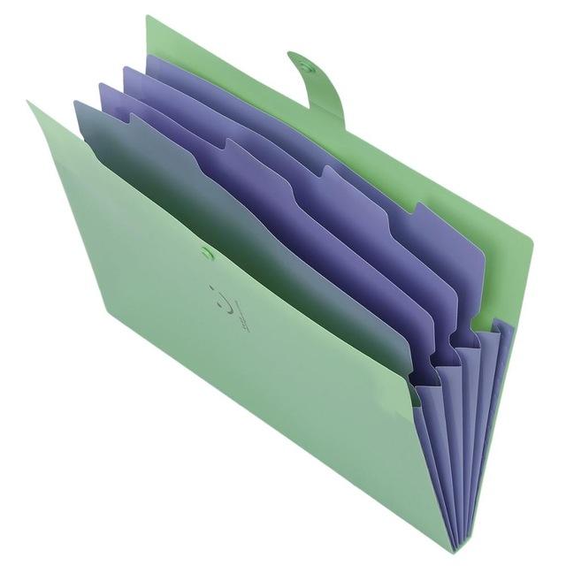 Stockage de papiers extensible taille 5 lettres pour école créative mignon accordéon A4 sac de dossier en plastique poche: green