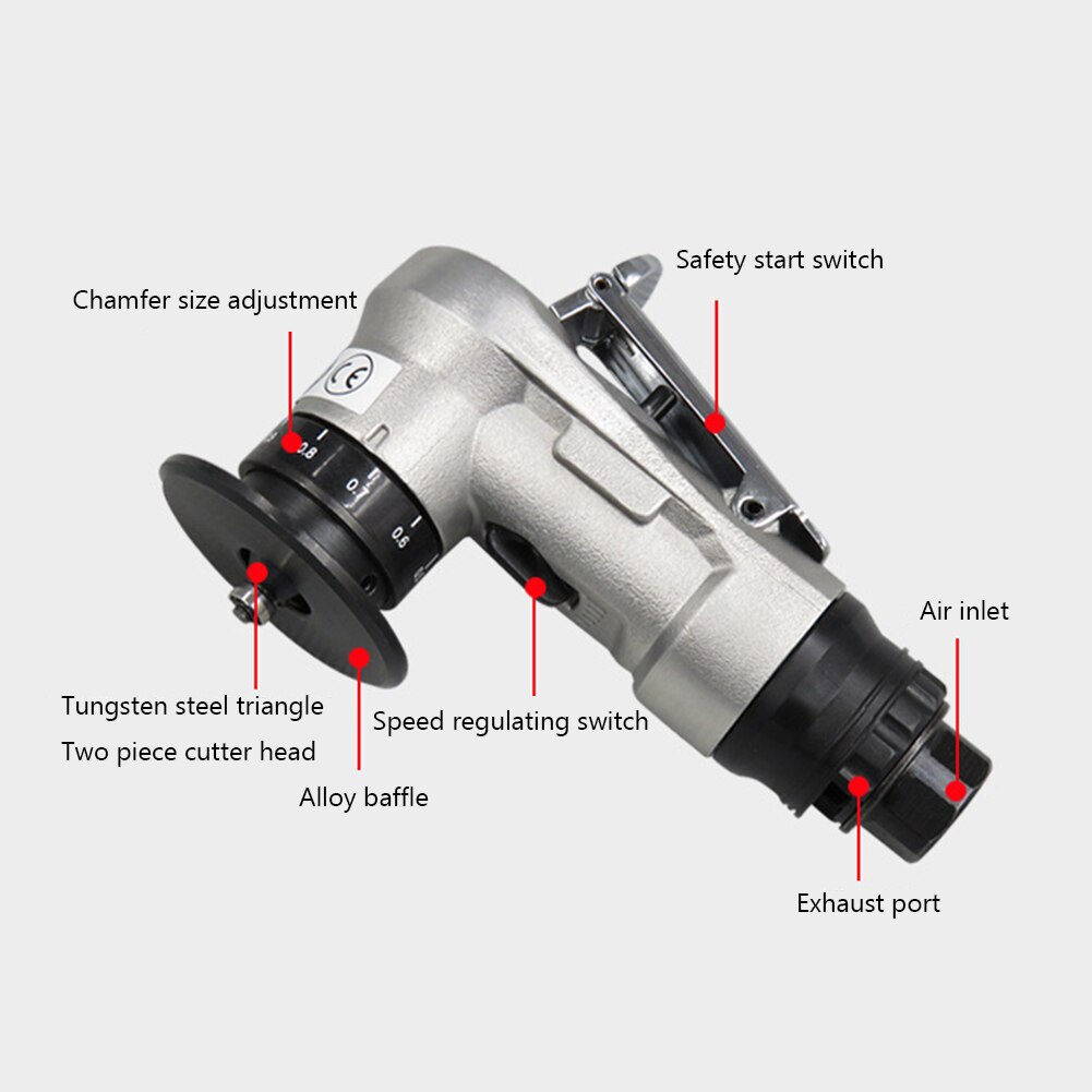 Mini Pneumatische Afkanten Machine Ontbramen 45 Graden Arc Afschuining Verstelbare Diepte Draagbare Metalen Handheld Beveling Trimmen Tool