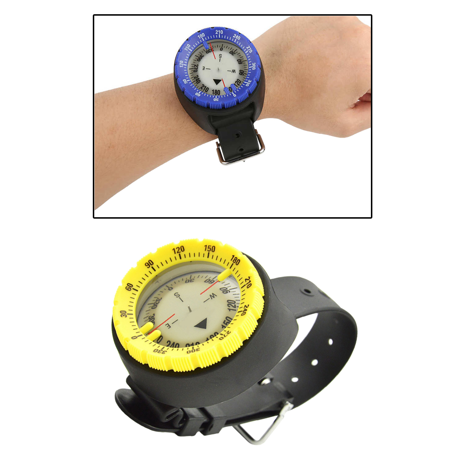 Underwater 50m Diving Compass Waterproof Navigator Digital Scuba Equipment: Yellow