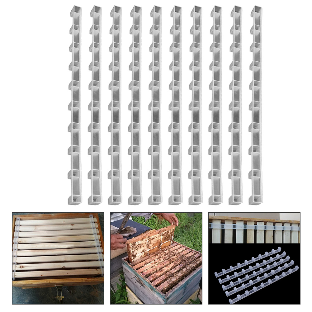 10-teiliger Wabenrahmen-Abstandstreifen, Bienenstock-Rahmen-Abstandshalter, ABS-Material, langlebig, wasserdicht, korrosionsbeständig, Kunststoff-Abstandshalter