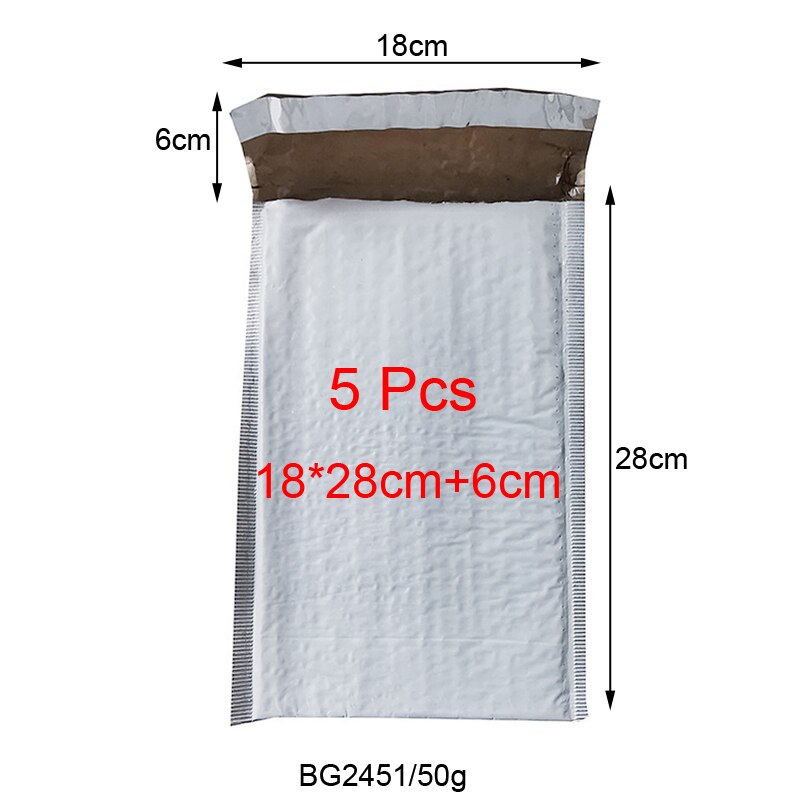 5 Stuks Van Verschillende Specificaties Witte Zak Schuim Envelop Foam Folie Kantoor Verpakking Envelop Vochtwerende Trillingen Tas: 5 Pcs 18x28cm
