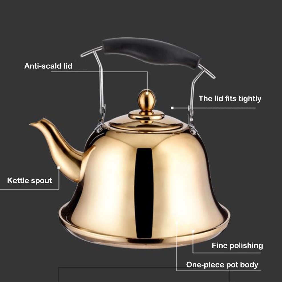 ENERGE SPRING 1.5L Stainless Steel Boiling Water Kettle Add Soup Pot Teapot With Tea Strainer Whistle Kettle Tea Infuser