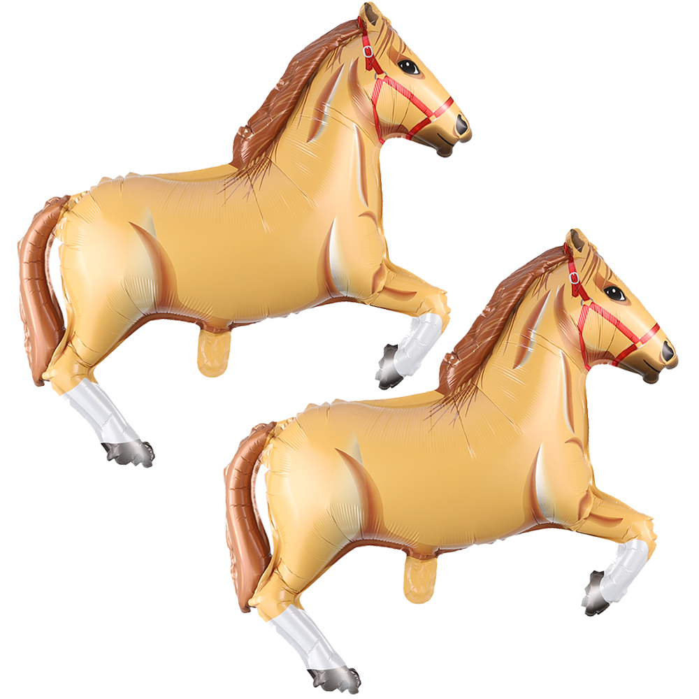 1/2pcs Large Black White Horse Balloon Aluminum Foil Horse-Shaped Balloons Cowboy Birthday Party Decoration Baby Shower Supplies: ROSE RED