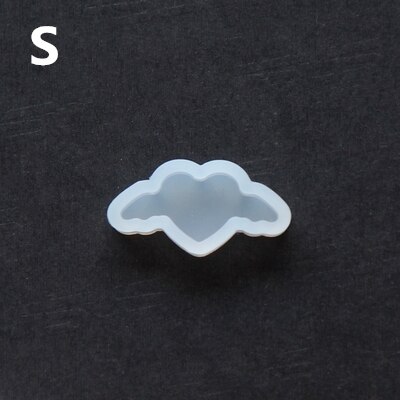 Vleermuis/engel hart/spook siliconen mal toverstaf kruis klei epoxyhars mal hanger mallen snoep chocolade cakevorm bakgereedschap: 010073