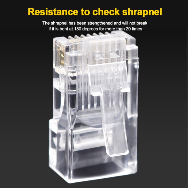 100PCS Cat6 8P8C RJ45 Modular Socket for CAT5 Cat6 LAN Network RJ45 Ethernet Cable Plugs Modular Adapter Connectors