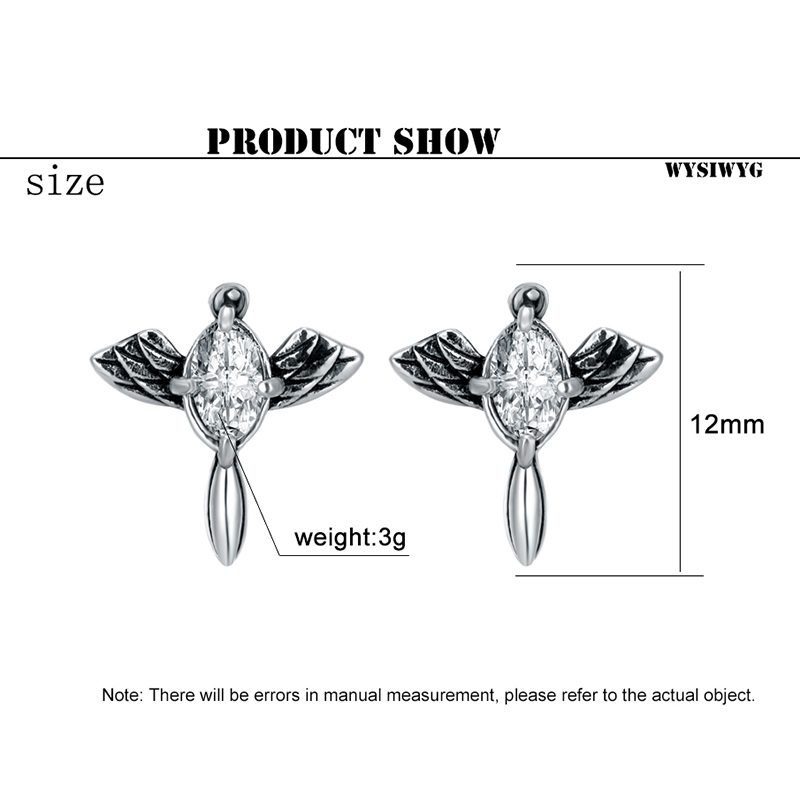 Trend Angel Wings Ear studs Ear Jewelry Women&#39;s Men‘s Stainless steel Punk Hip hop rock Earrings for teens