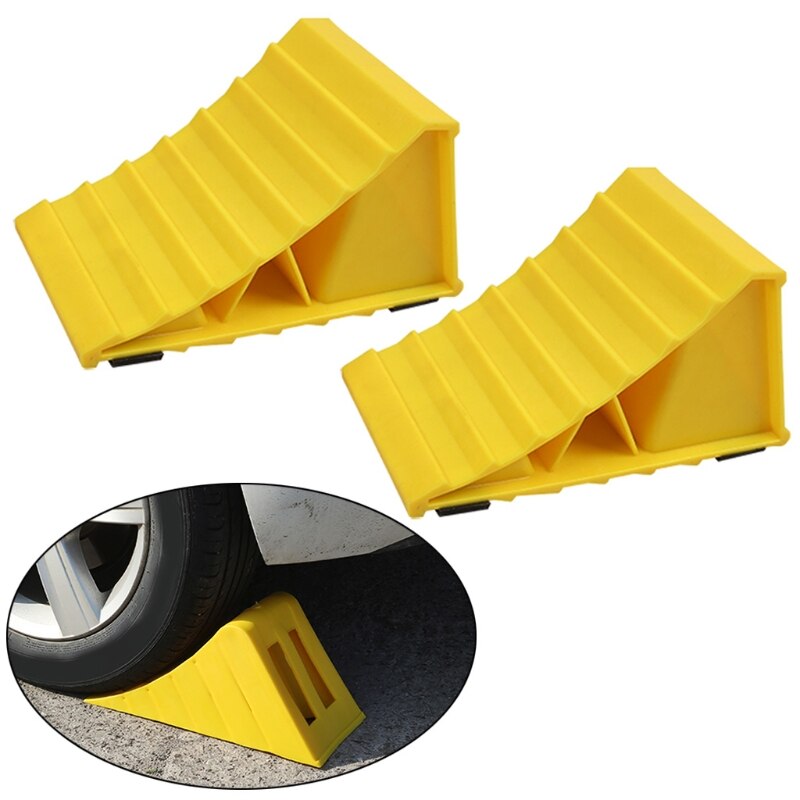 2 Stuks Auto Wheel Chock Hoge Sterkte Autoband Stopper Auto Wiel Stop Slider Blok Driehoek Ondersteuning Pad