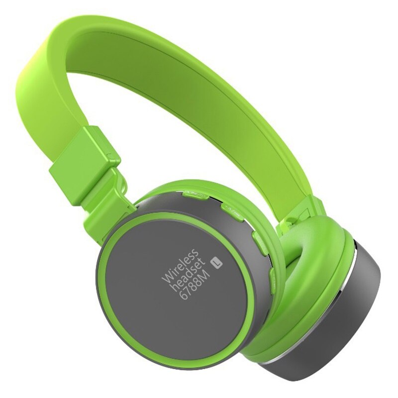 Gold colors Bluetooth Headphones Wireless Stereo Headsets earbuds with Mic TF Card for Girls Xiaomi Huawei: Green