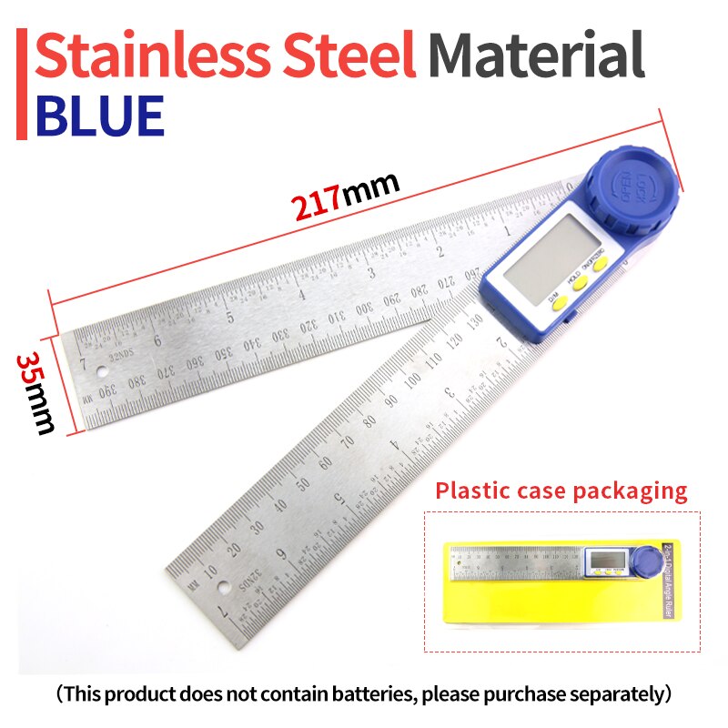 Digital Protractor Angle Ruler Digital Inclinometer Digital Angle Gauge Digital Goniometer Electronic Angle Meter Angle Finder: Protractor Blue P