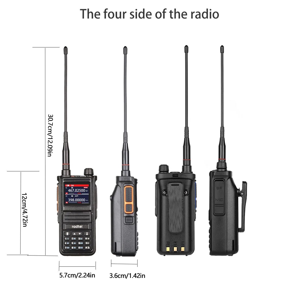 Radtel RT-470X Vollband-Amateurfunk, 256-Kanal-Luftband, Zweiwegradio, USB-C, Luftfahrt, NOAA, Polizei, Marine, Amateur, HT-Scanner, Roger