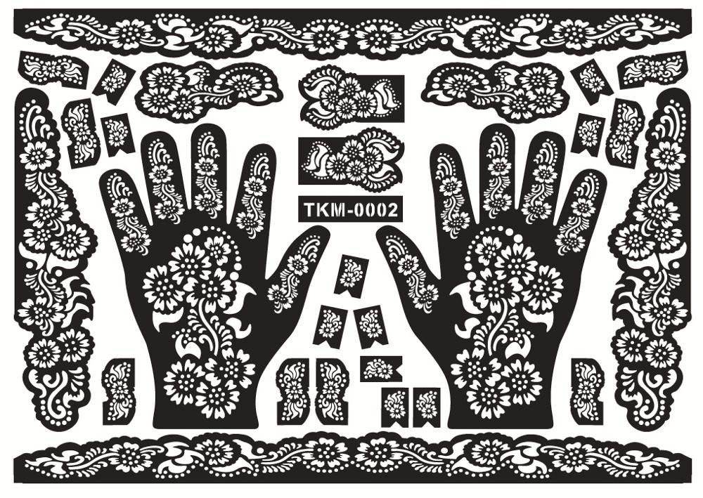 Tattoo Templates Hands/Feet Henna Tattoo Stencils for Airbrushing Mehndi Body Painting