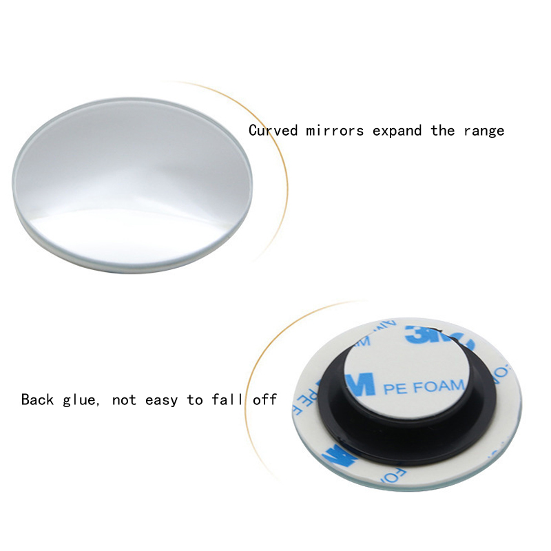 One Pieces Car Rear View Small Round Mirror Glass Door Side Assisted Reversing Large Field Of View Without Border Multipurpose