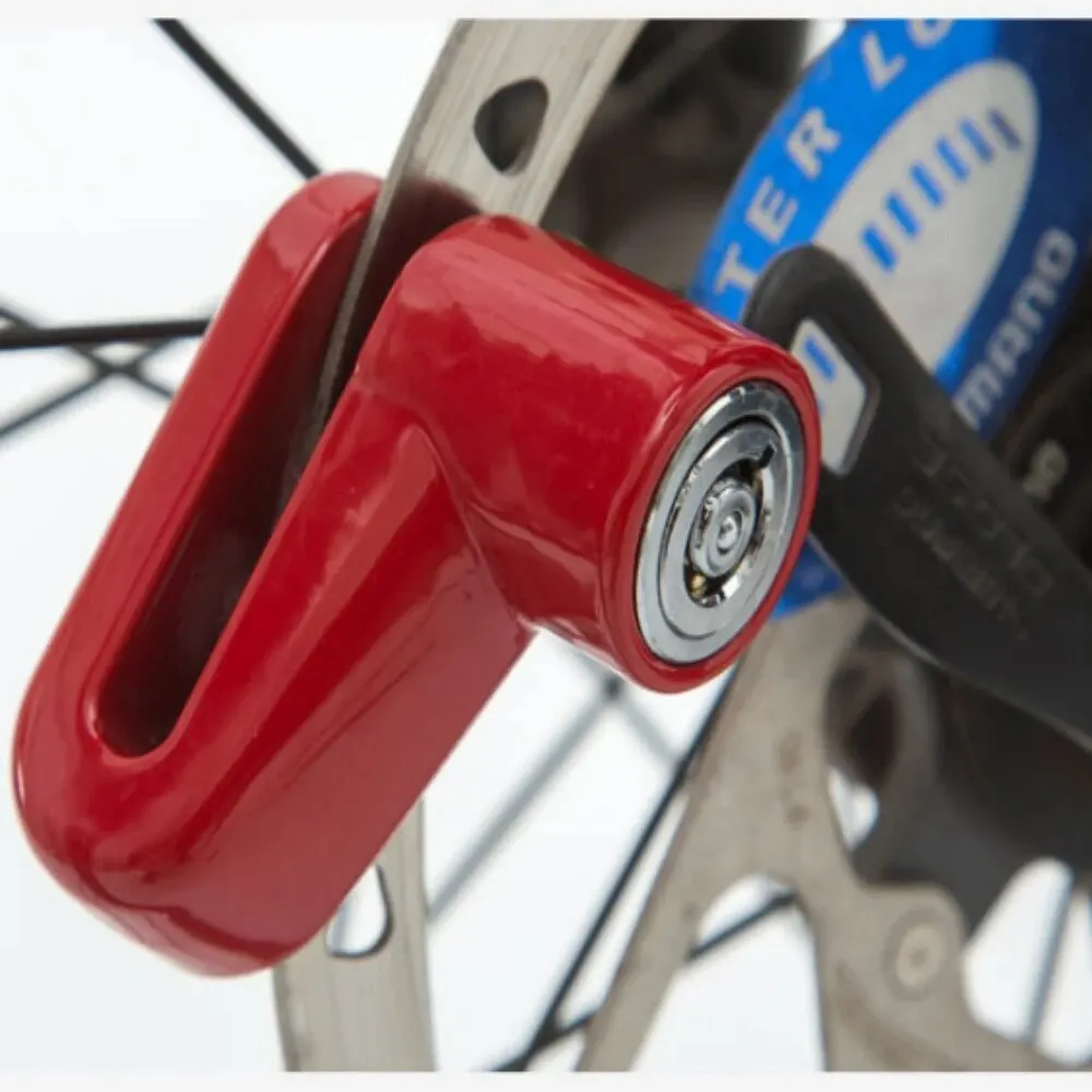 Blocco freno a disco antifurto KJOY per scooter elettrici - Blocco filo d'acciaio per la sicurezza di bici/moto: Rosso