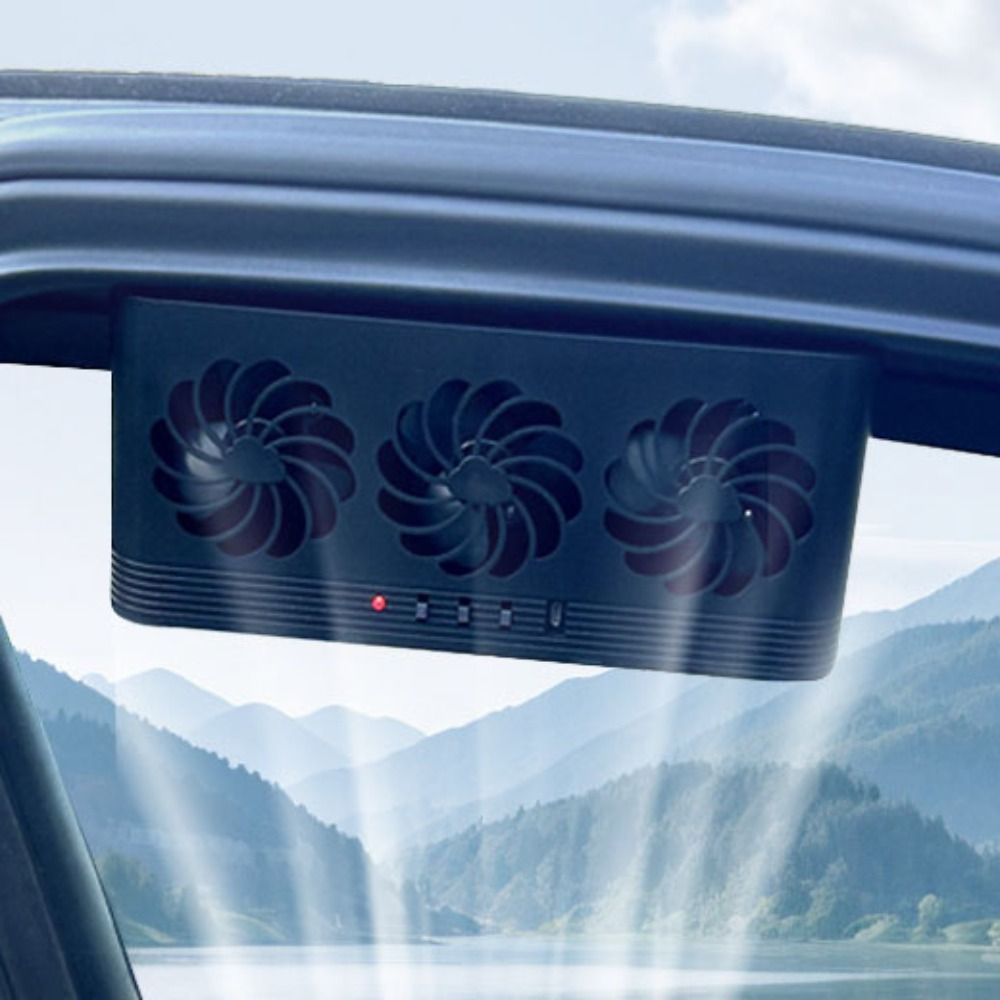 Ventola di raffreddamento per auto solare a 3 teste di alta qualità Presa d'aria Ventola di scarico per auto a risparmio energetico Purificatori ABS Ventola per finestrino per auto proprietà