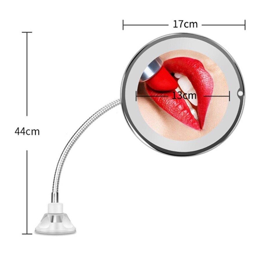 Led Lighted Makeup Mirror Flexible 10x Magnifying
