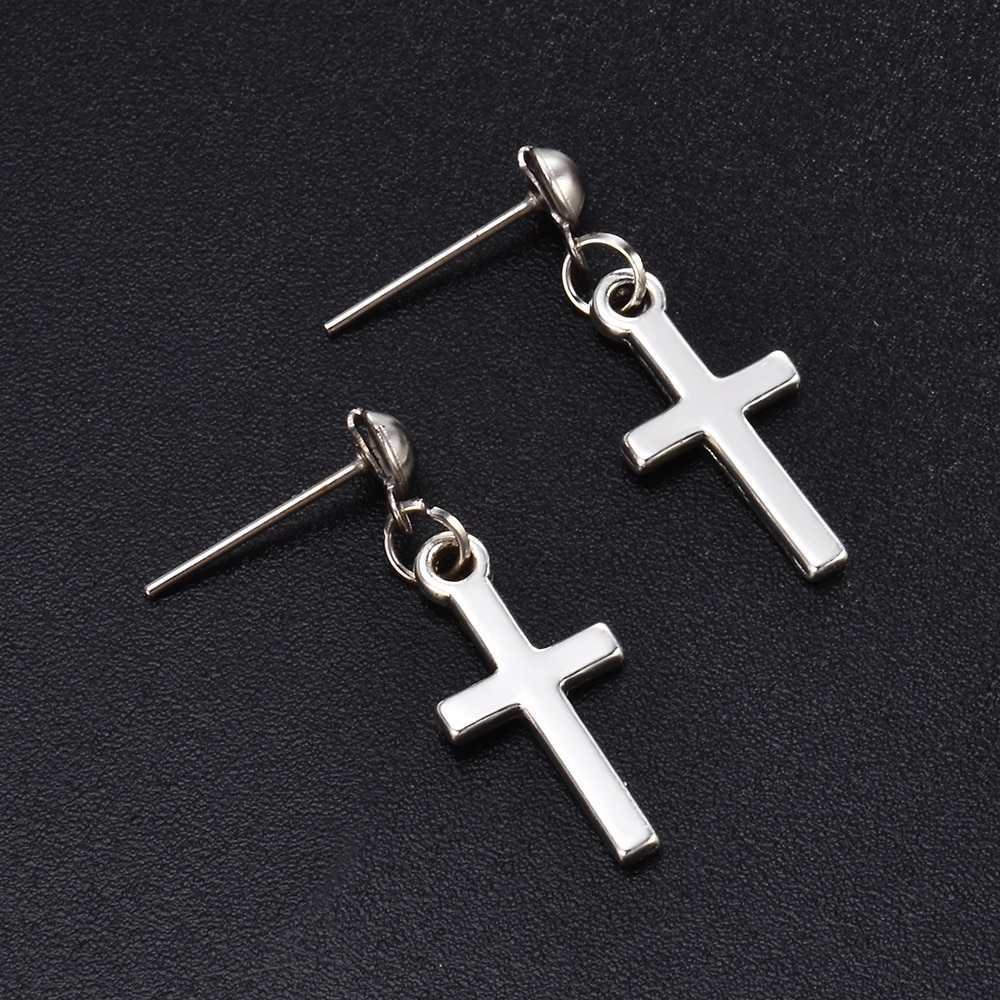 Pendientes De Cruz Punk para Mujer, Aretes colgantes De cartílago, Joyería Moderna