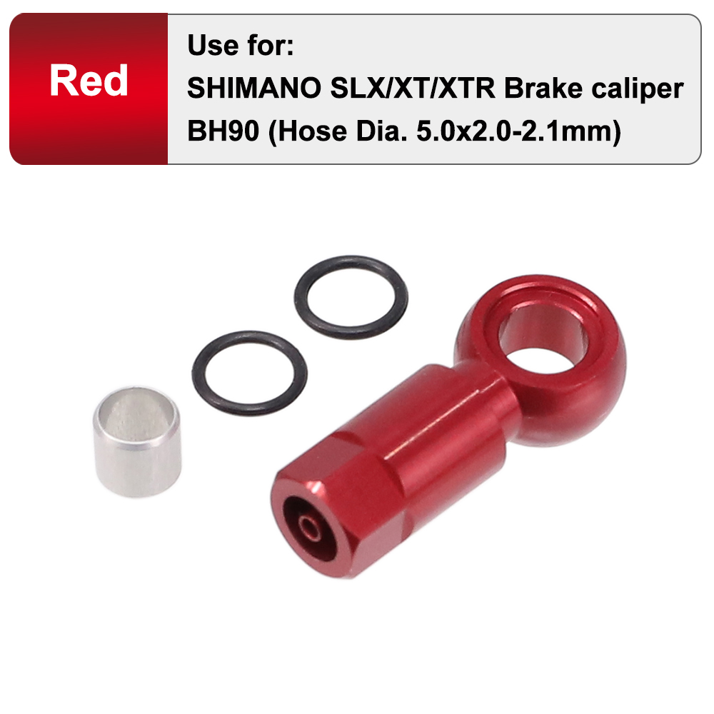 Conector Banjo de freno hidráulico de bicicleta HEPPE, conector de manguera de freno de bicicleta, conector de oliva para frenos BH90 SLX/XT/XTR: Rojo