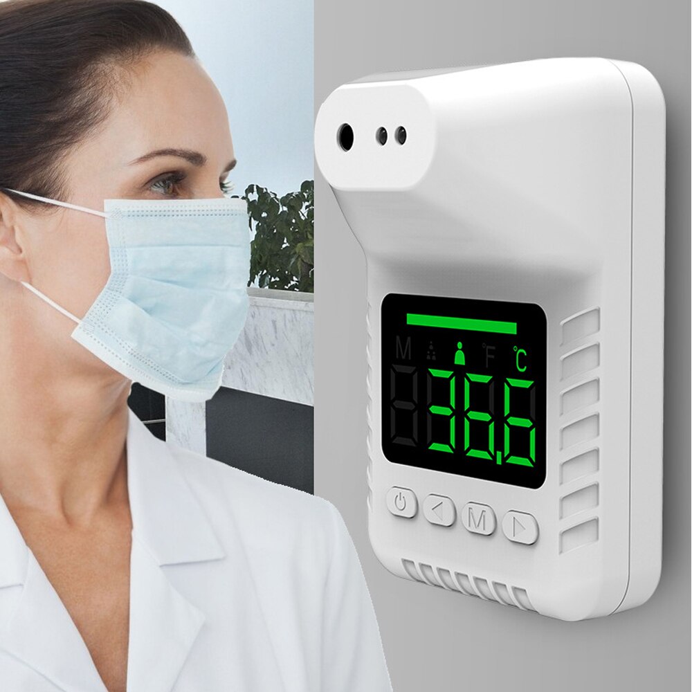 K3X Infrared Thermometer Automatic Temperature Sensor Wall-mounted Digital LED Display Non-contact Handsfree For office School
