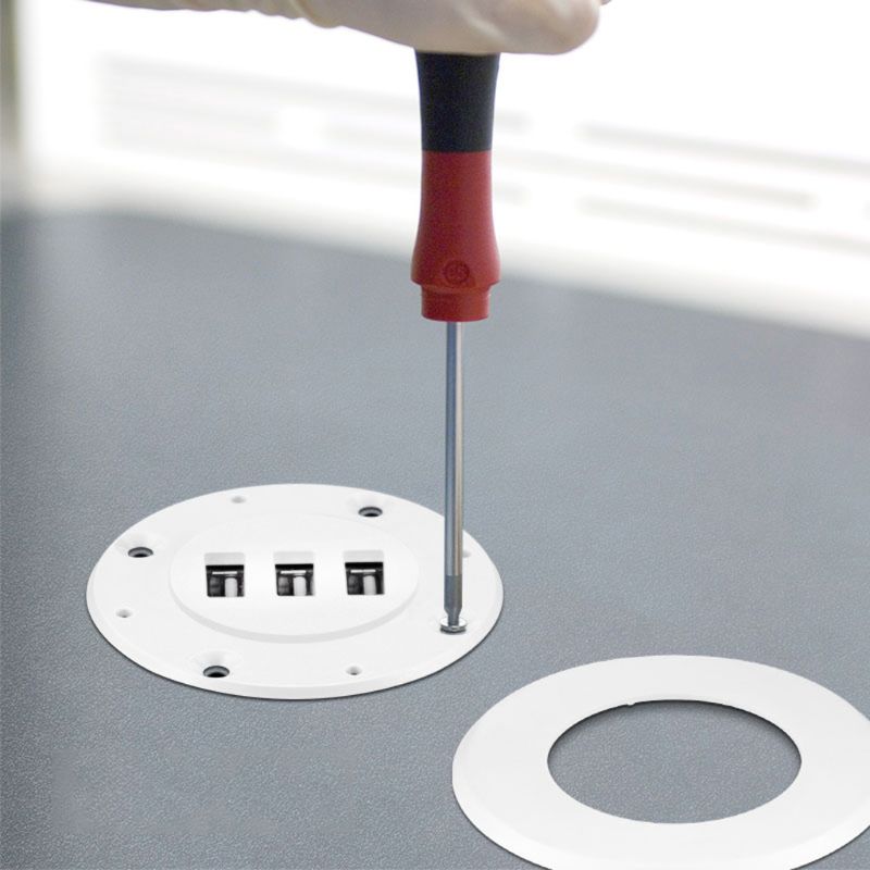 3 portar usb 2.0 nav 5cm genomgångshål i skrivbordsmontering usb 2.0 nav för bärbar dator