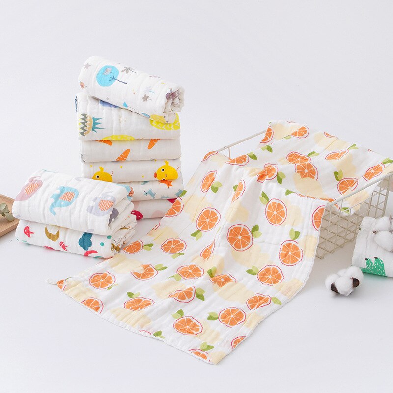6 Lagen Van Mousseline Gaas Mousseline Katoenen Zachte Baby Handdoeken Veeg Gezicht Doeken Handdoek Gezicht Zakdoek Zuigelingen Baden Feeding Washc