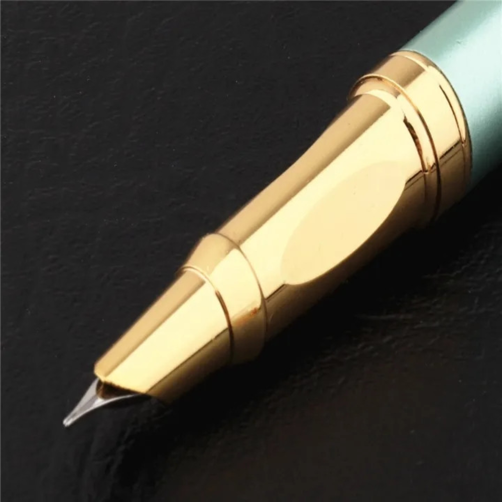 Pluma estilográfica Universal 0,38, plumas de tinta dorada de iridio, recambios estándar para Escribir caligrafía, muchos artículos de papelería, 5 uds.