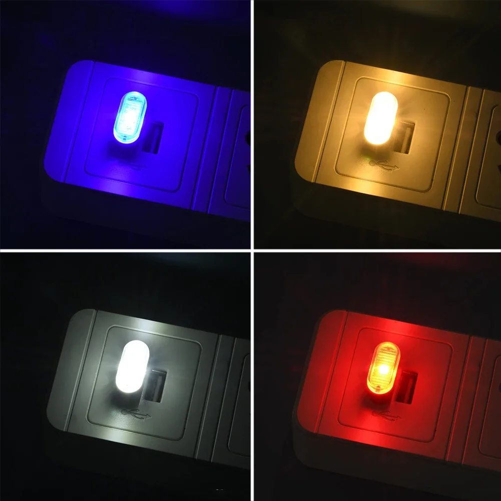 Usb ledet-billys auto interiør atmosfære lys dekorativ lampe nødbelysning pc auto fargerikt lys biltilbehør